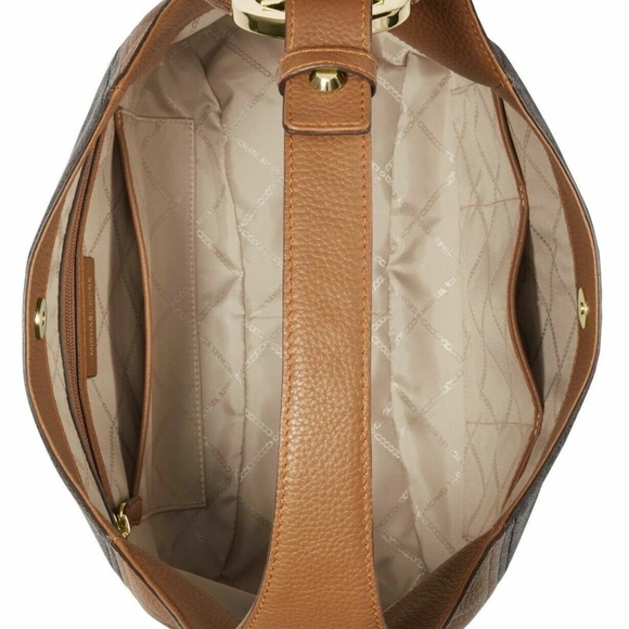 Michael Kors Fulton Signature Brown/Acorn Large Hobo Shoulder Bag - Picture 5 of 6